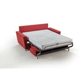 canapé convertible 140x190 Ahrgo tissu taupe matelas inclus