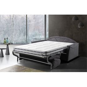 canapé lit 140x190 capri tissu black literie moderne