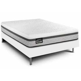 ensemble de literie 90x200 matelas sommier et pieds de lit cylindriques