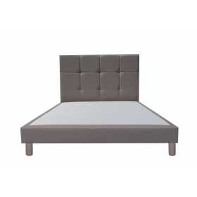 pack literie gris 140x200 tête de lit, sommier et pieds de lit