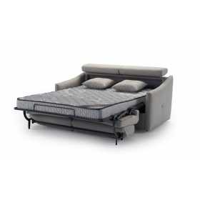 canapé lit 140x190 Emma tissu gris confort optimal