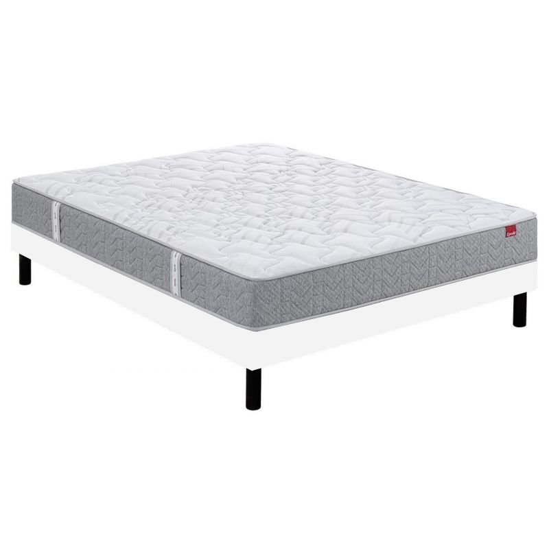 pack literie 140x190 matelas sommier et pieds de lit