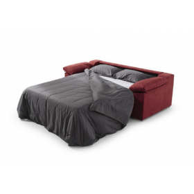 canapé convertible 140x190 Nera Tissu Rouge 16 cm d'épaisseur