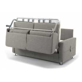 canapé convertible 140x190 willy tissu gris matelas inclus