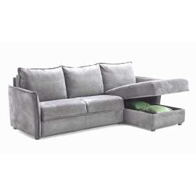 canapé d'angle convertible 120x190 mojito gris clair haut de gamme