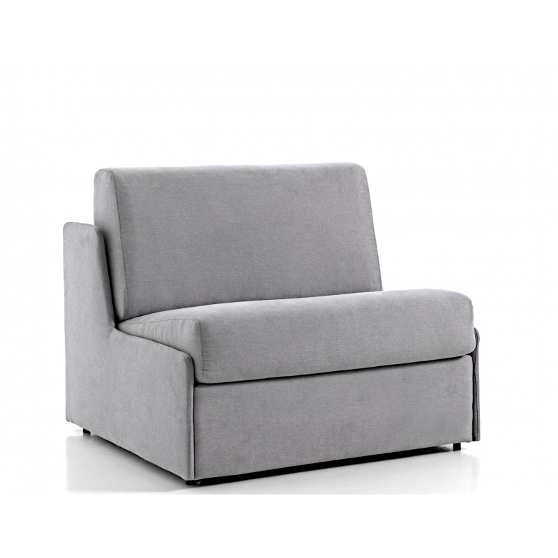 Fauteuil convertible gain de place tissu gris clair fabriqué en italie