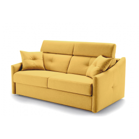 canapé convertible 140x190 Emma tissu jaune fabriqué en Espagne