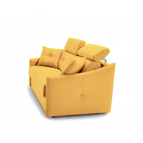 canapé convertible 140x190 Emma tissu jaune mousse polyuréthane