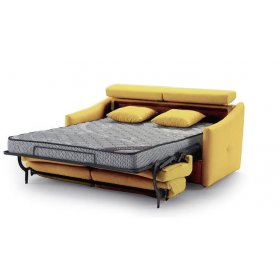 canapé convertible 140x190 Emma tissu jaune revêtement microfibre