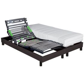 Sommier Relaxation électrique D.M. ETERNEL Gris Cendré - 2x90x200 structure robuste