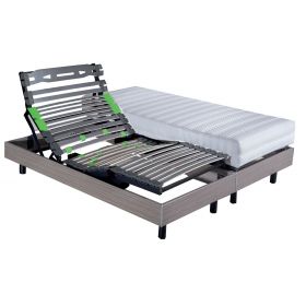 Sommier Relaxation électrique D.M. ETERNEL Palissandre - 2x90x200 moteur 2x4500N