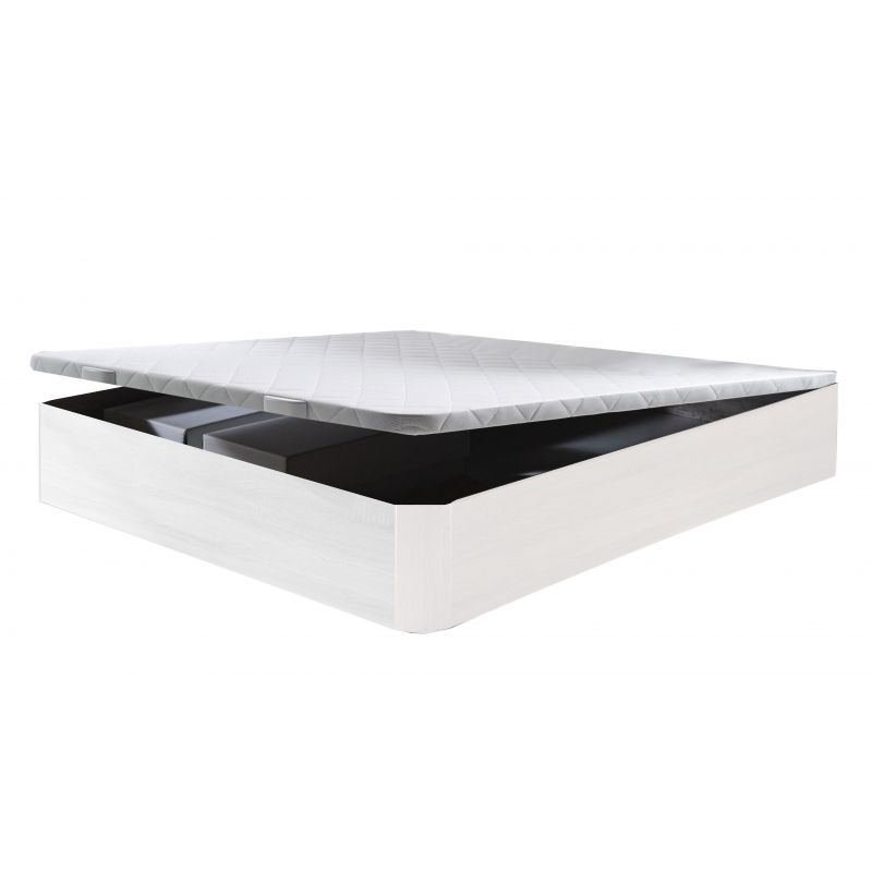 Sommier Coffre D-M ASTRO - 140x190 BLANC literie de luxe