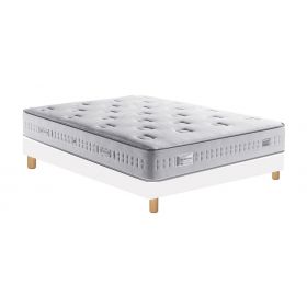 Pack 120x190 : Matelas SIMMONS SENSOFT DOS SENSIBLE  + Sommier D.M. SOLUX Tapissier lattes + Pieds de lit Cylindriques