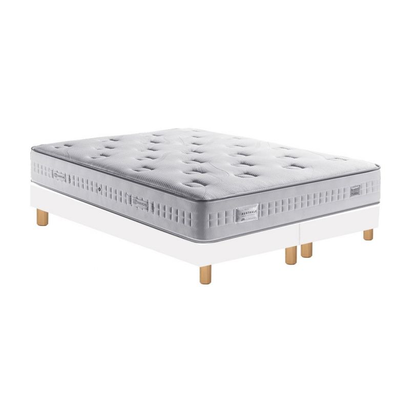 Pack 180x200: Matelas SIMMONS SENSOFT DOS SENSIBLE  + Sommier D.M. SOLUX Tapissier lattes + Pieds de lit Cylindriques