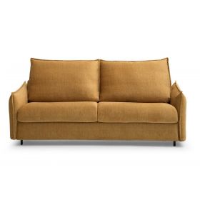 Canapé lit D.M SCOT 160x190 tissu or literie de luxe